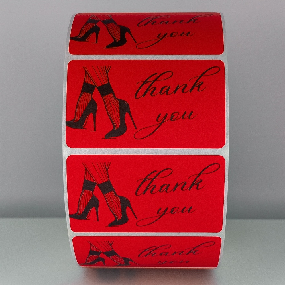 Chic Thank You Stickers - High Heels & Stockings Design Small Business Packaging - Picture 7 of 11